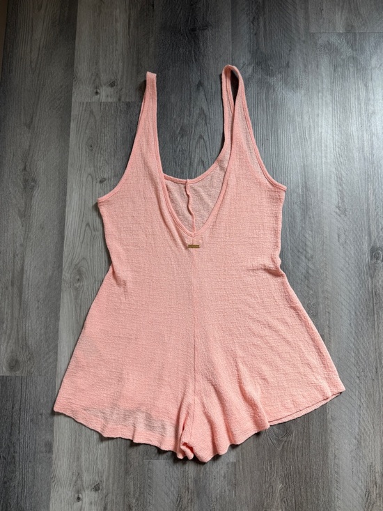 Billabong Never Better Beach Onesie Coverup Romper Sheer Peach Pink - Picture 7 of 12